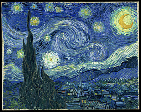 مشهورترین نقاشی های جهان 11 شب پرستاره اثر ونسان ون گوک